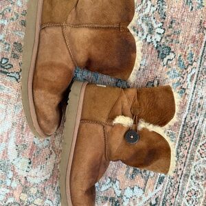 UGG Brown Ankle Boots with Button Size 6